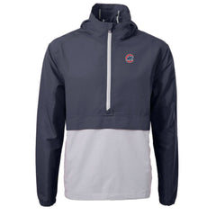 Chicago Cubs Cutter & Buck Charter Eco Recycled Half-Zip Anorak Jacket - Navy/Gray Jackets