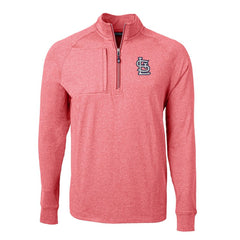 St. Louis Cardinals Cutter & Buck Adapt Eco Knit Stretch Recycled Quarter-Zip Pullover Top - Heather Red Pullover