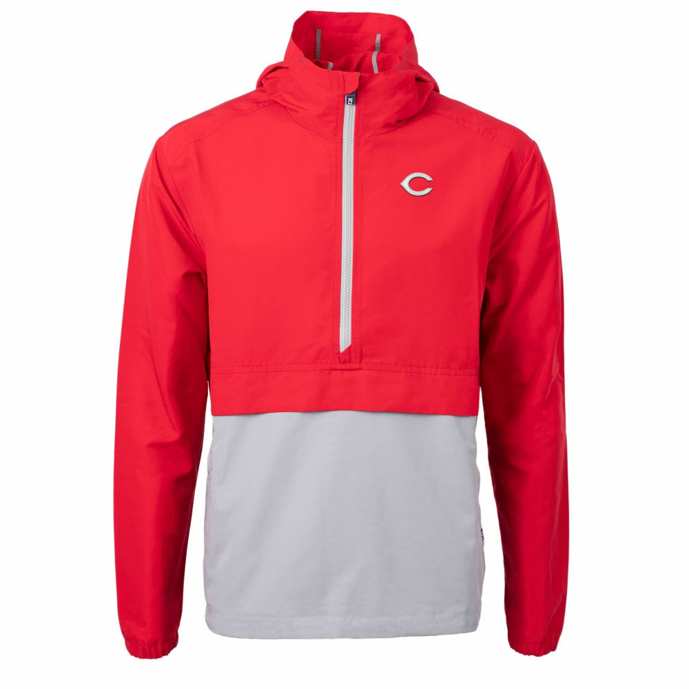 Cincinnati Reds Cutter & Buck Charter Eco Recycled Half-Zip Anorak Jacket - Red/Gray Jackets