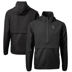 Colorado Rockies Cutter & Buck Charter Eco Recycled Half-Zip Anorak Jacket - Black Jackets