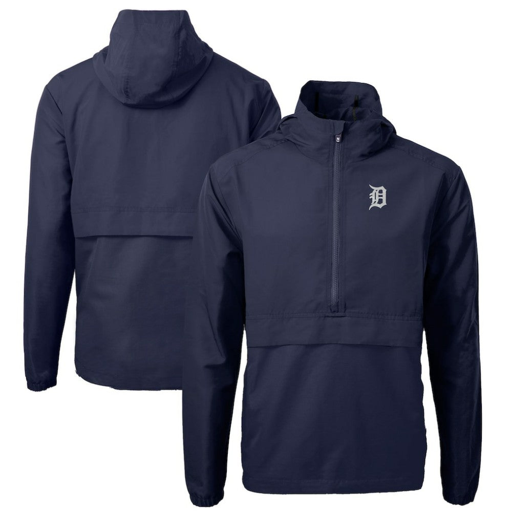 Detroit Tigers Cutter & Buck Charter Eco Recycled Half-Zip Anorak Jacket - Navy Jackets