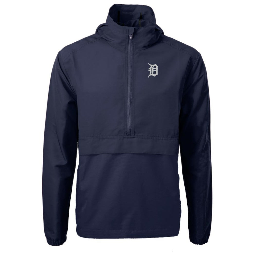 Detroit Tigers Cutter & Buck Charter Eco Recycled Half-Zip Anorak Jacket - Navy Jackets