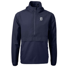 Detroit Tigers Cutter & Buck Charter Eco Recycled Half-Zip Anorak Jacket - Navy Jackets