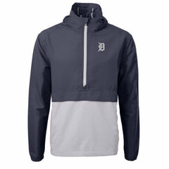 Detroit Tigers Cutter & Buck Charter Eco Recycled Half-Zip Anorak Jacket - Navy/Gray Jackets