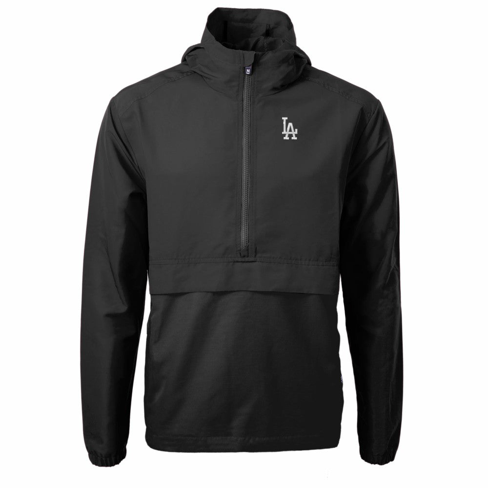Los Angeles Dodgers Cutter & Buck Charter Eco Recycled Half-Zip Anorak Jacket - Black Jackets