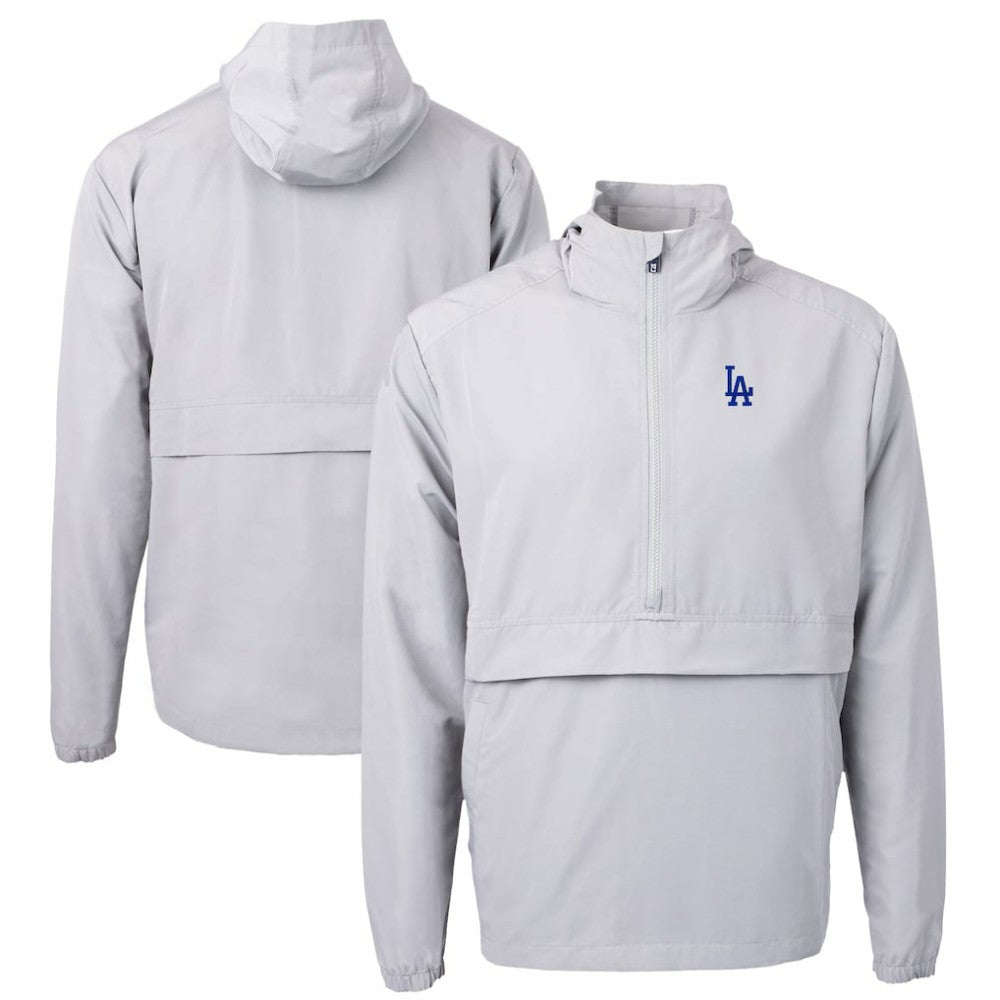 Los Angeles Dodgers Cutter & Buck Charter Eco Recycled Half-Zip Anorak Jacket - Gray Jackets