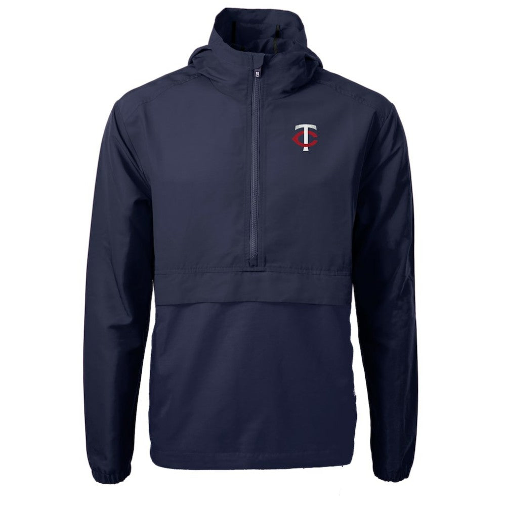 Minnesota Twins Cutter & Buck Charter Eco Recycled Half-Zip Anorak Jacket - Navy Jackets