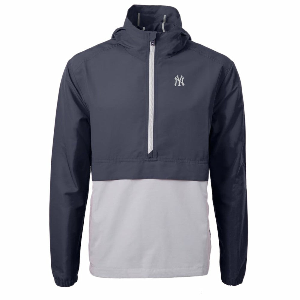 New York Yankees Cutter & Buck Charter Eco Recycled Half-Zip Anorak Jacket - Navy/Gray Jackets