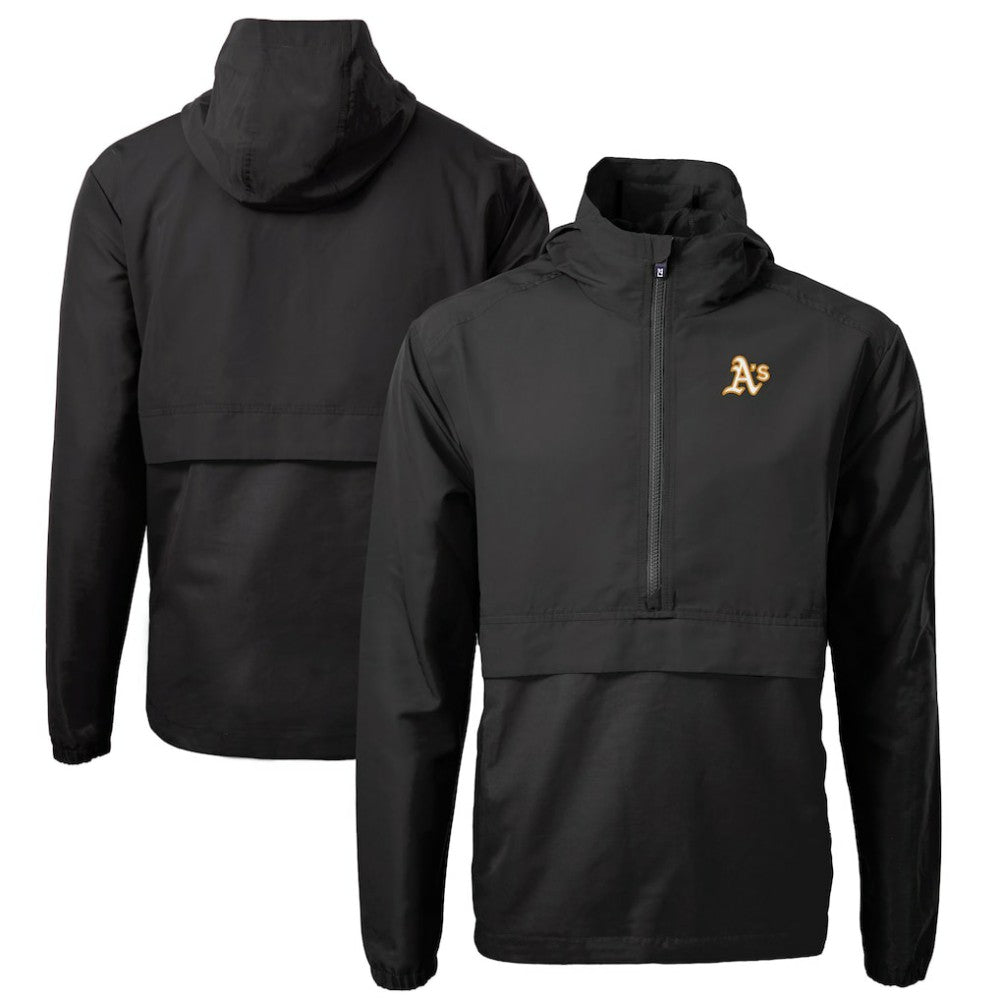 Athletics Cutter & Buck Charter Eco Recycled Half-Zip Anorak Jacket - Black Jackets