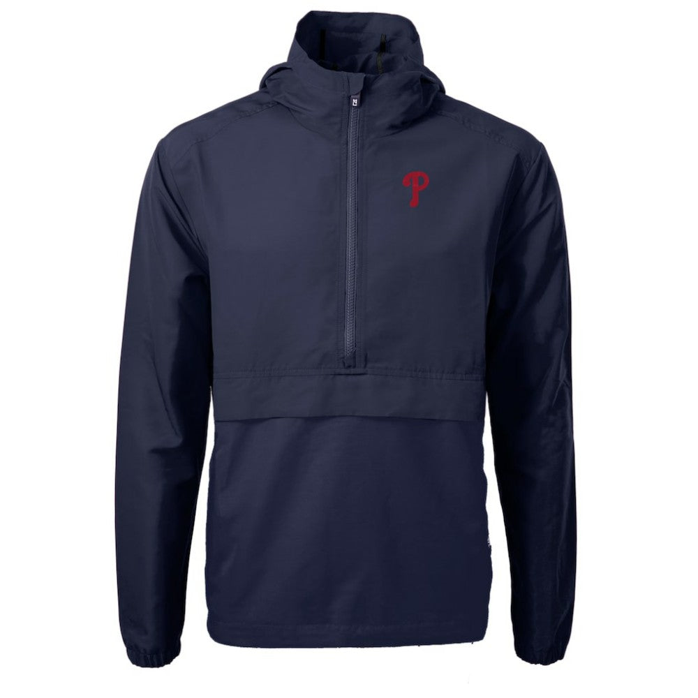 Philadelphia Phillies Cutter & Buck Charter Eco Recycled Half-Zip Anorak Jacket - Navy Jackets