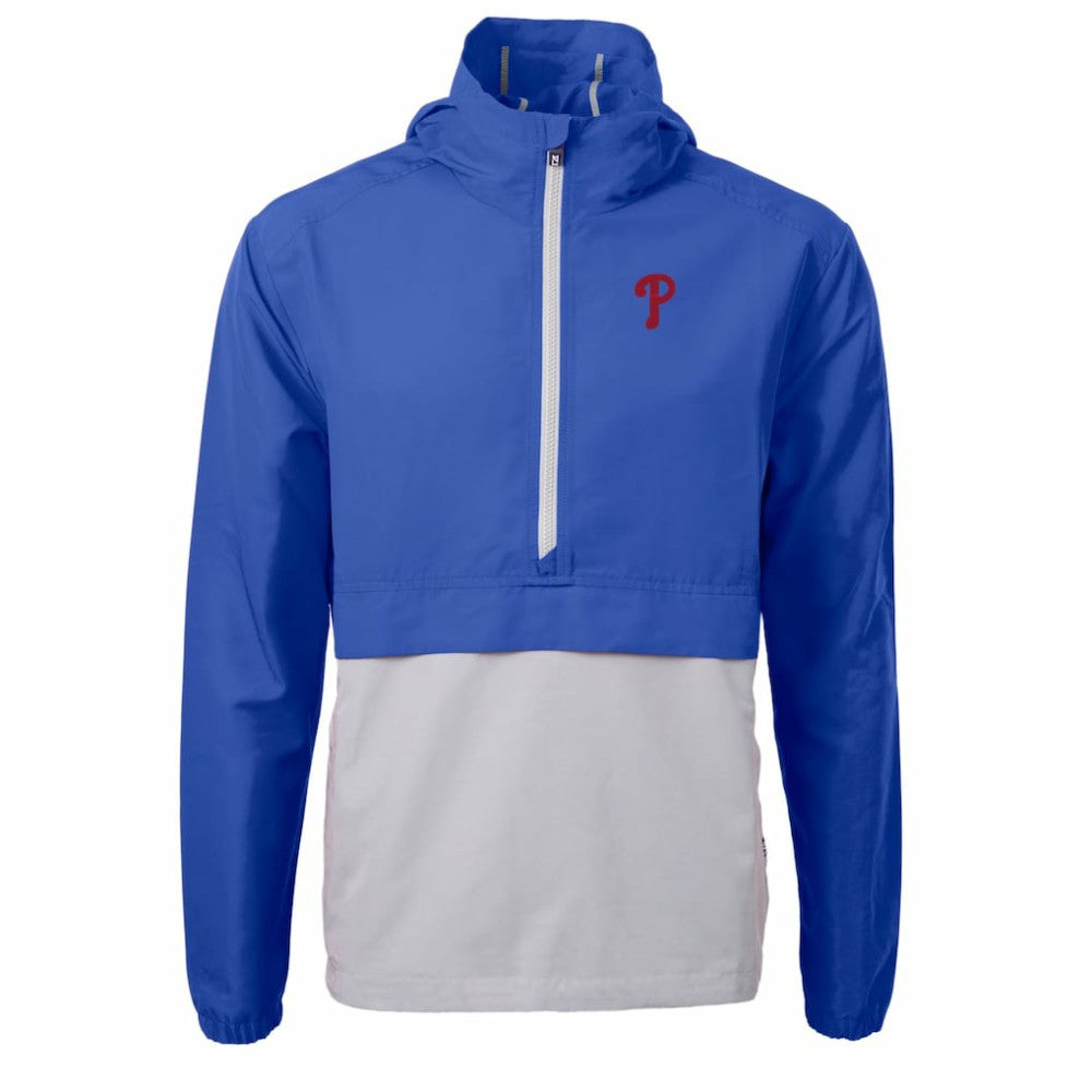 Philadelphia Phillies Cutter & Buck Charter Eco Recycled Half-Zip Anorak Jacket - Royal/Gray Jackets