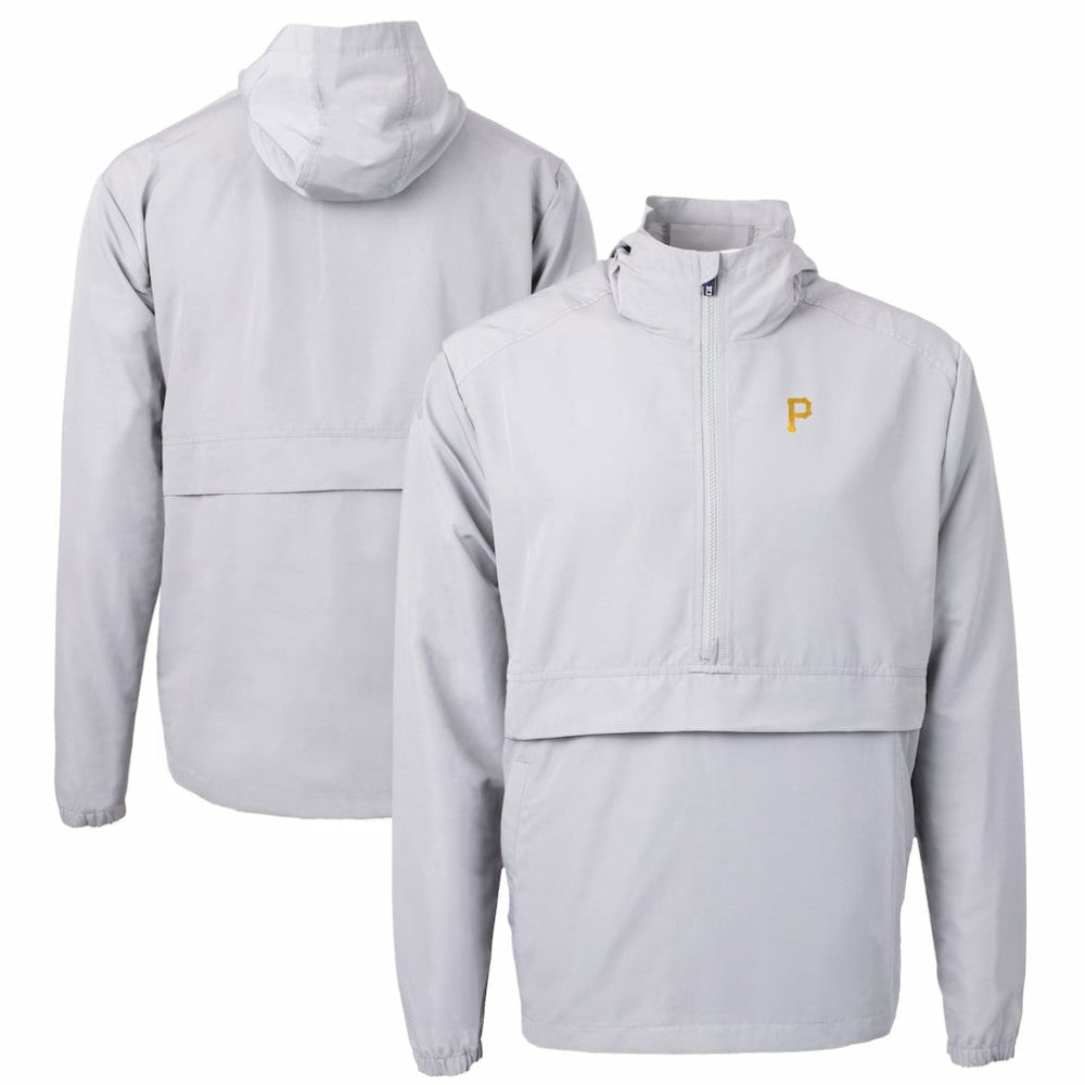 Pittsburgh Pirates Cutter & Buck Charter Eco Recycled Half-Zip Anorak Jacket - Gray Jackets