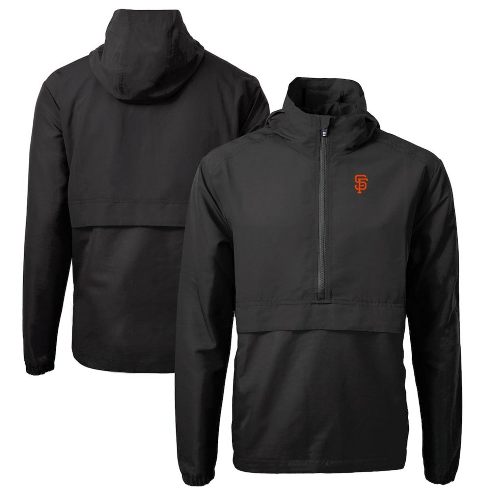 San Francisco Giants Cutter & Buck Charter Eco Recycled Half-Zip Anorak Jacket - Black Jackets