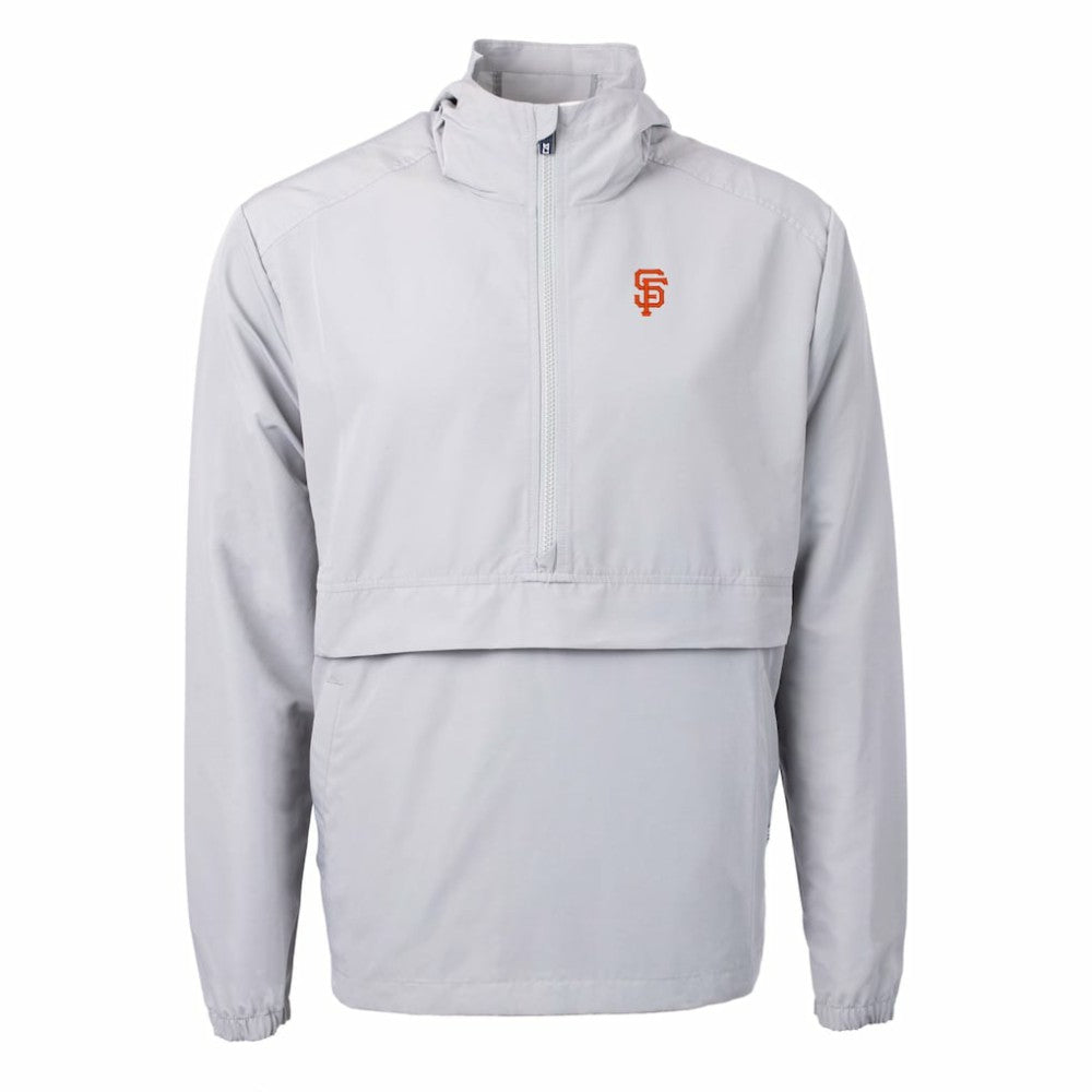 San Francisco Giants Cutter & Buck Charter Eco Recycled Half-Zip Anorak Jacket - Gray Jackets