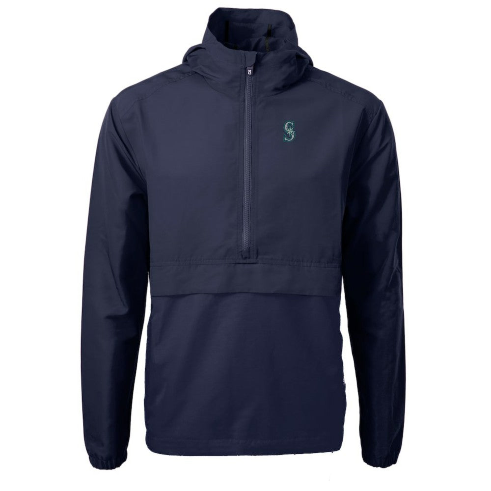 Seattle Mariners Cutter & Buck Charter Eco Recycled Half-Zip Anorak Jacket - Navy Jackets