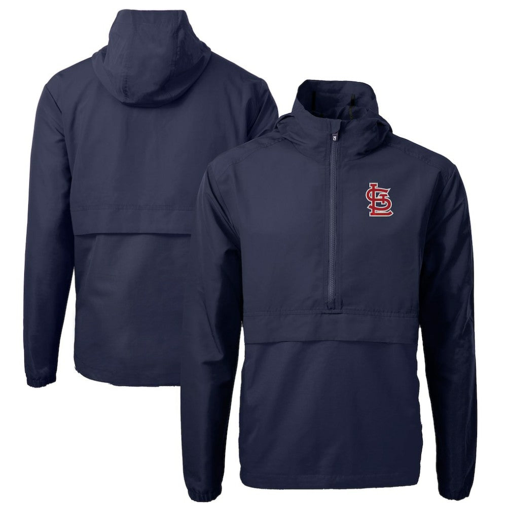 St. Louis Cardinals Cutter & Buck Charter Eco Recycled Half-Zip Anorak Jacket - Navy Jackets