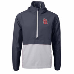 St. Louis Cardinals Cutter & Buck Charter Eco Recycled Half-Zip Anorak Jacket - Navy/Gray Jackets
