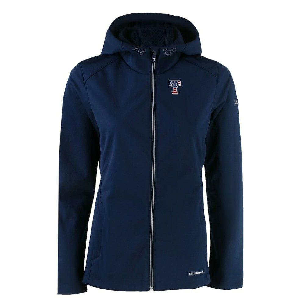 Texas Rangers Cutter & Buck Women's Evoke Eco Softshell Recycled Full-Zip Jacket - Navy Jackets
