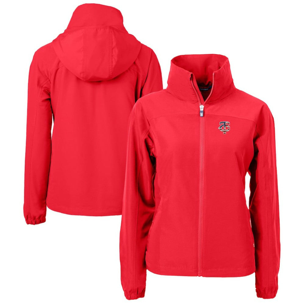 Minnesota Twins Cutter & Buck Women's Charter Eco Recycled Full-Zip Jacket - Red Jackets
