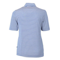 Chicago Cubs Cutter & Buck Women's Virtue Eco Pique Stripe Top - Blue Tops
