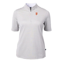 San Francisco Giants Cutter & Buck Women's Virtue Eco Pique Stripe Top - Gray Tops