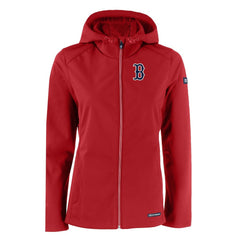 Boston Red Sox Cutter & Buck Women's Evoke Eco Softshell Recycled Full-Zip Jacket - Red Jackets