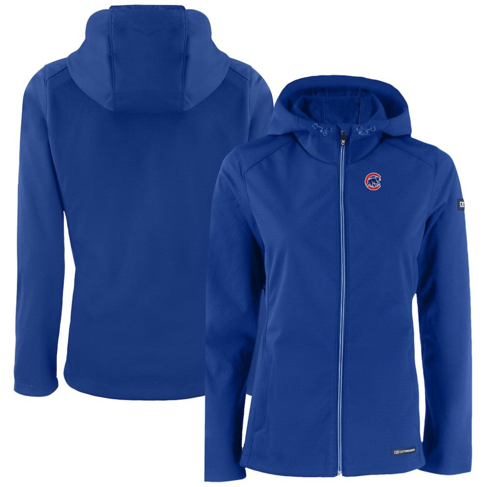 Chicago Cubs Cutter & Buck Women's Evoke Eco Softshell Recycled Full-Zip Jacket - Royal Jackets