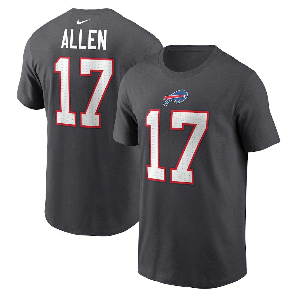 Josh Allen Buffalo Bills Player Name & Number T-Shirt Anthracite