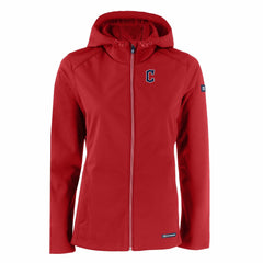Cleveland Guardians Cutter & Buck Women's Evoke Eco Softshell Recycled Full-Zip Jacket - Red Jackets