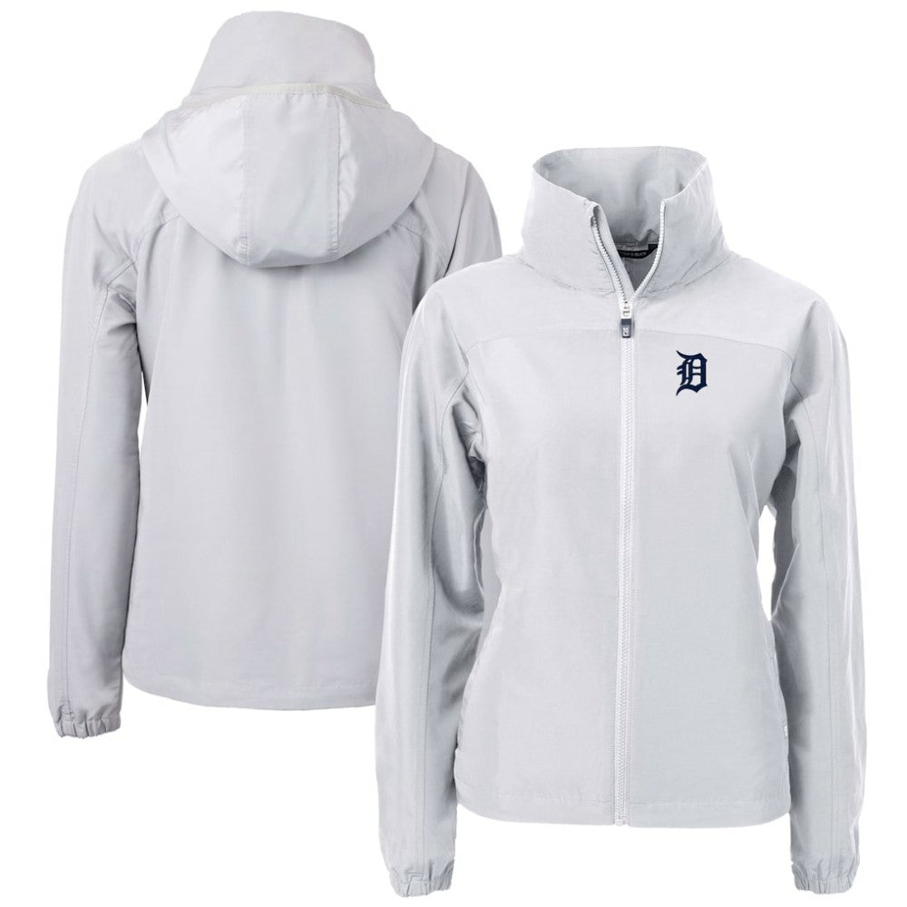 Detroit Tigers Cutter & Buck Women's Charter Eco Recycled Full-Zip Jacket - Gray Jackets