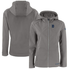 Detroit Tigers Cutter & Buck Women's Evoke Eco Softshell Recycled Full-Zip Jacket - Gray Jackets