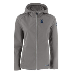 Detroit Tigers Cutter & Buck Women's Evoke Eco Softshell Recycled Full-Zip Jacket - Gray Jackets