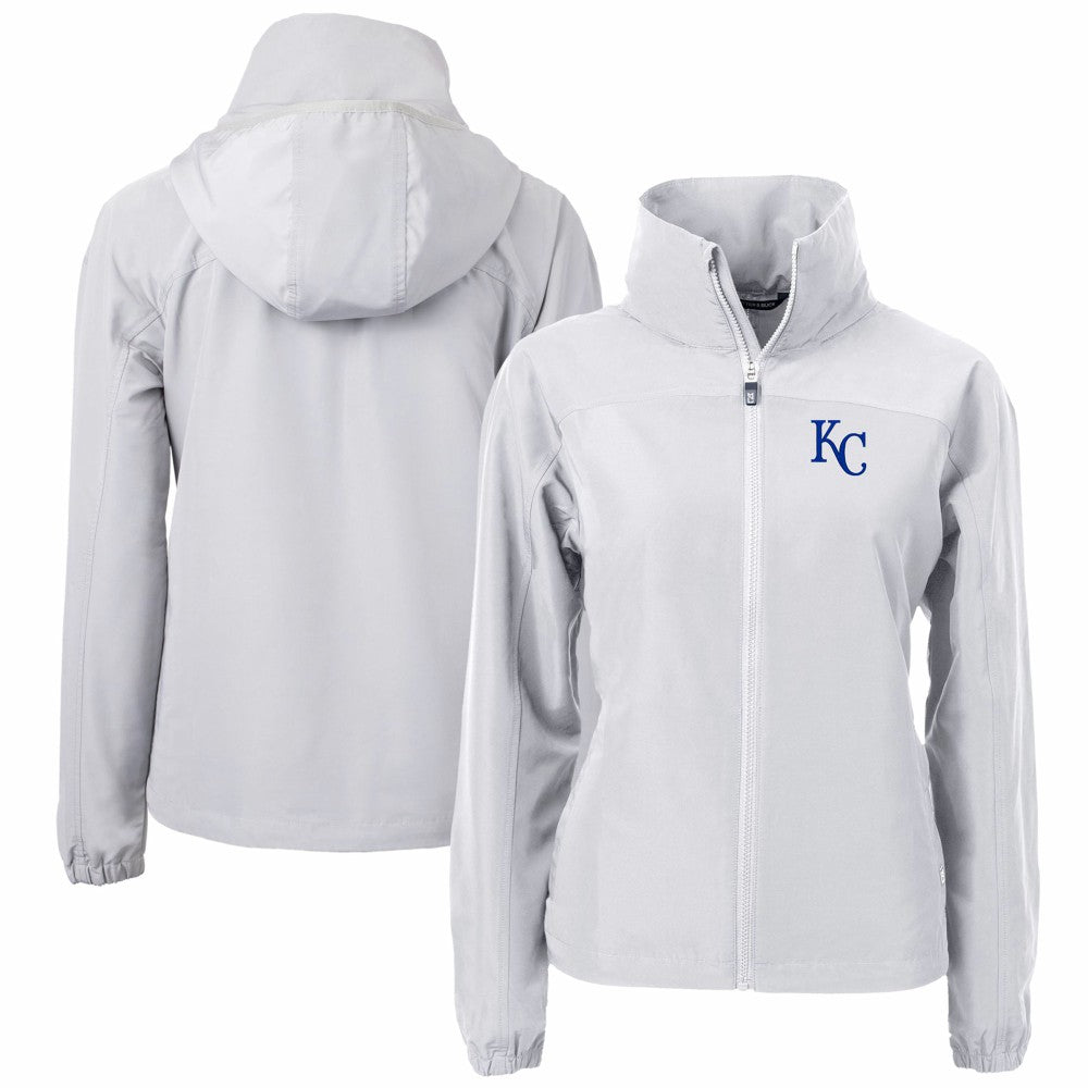 Kansas City Royals Cutter & Buck Women's Charter Eco Recycled Full-Zip Jacket - Gray Jackets