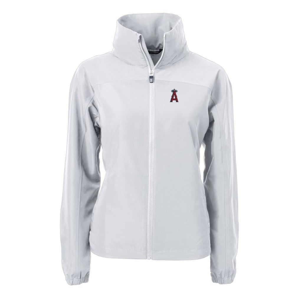 Los Angeles Angels Cutter & Buck Women's Charter Eco Recycled Full-Zip Jacket - Gray Jackets