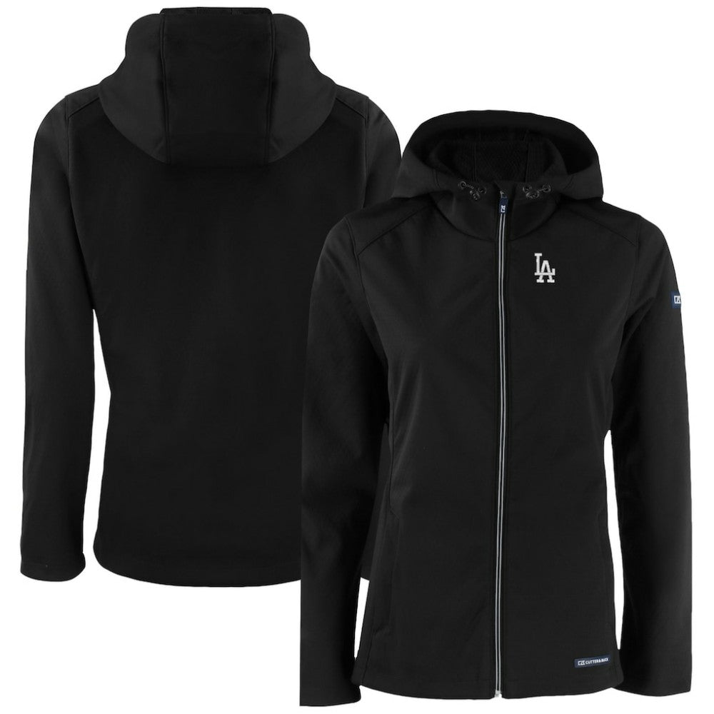 Los Angeles Dodgers Cutter & Buck Women's Evoke Eco Softshell Recycled Full-Zip Jacket - Black Jackets