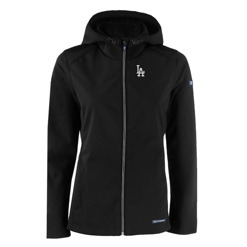 Los Angeles Dodgers Cutter & Buck Women's Evoke Eco Softshell Recycled Full-Zip Jacket - Black Jackets