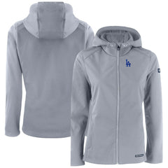 Los Angeles Dodgers Cutter & Buck Women's Evoke Eco Softshell Recycled Full-Zip Jacket - Gray Jackets