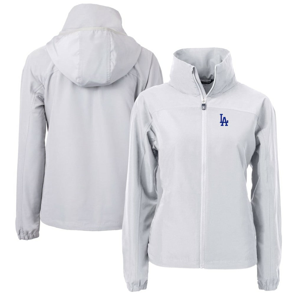 Los Angeles Dodgers Cutter & Buck Women's Charter Eco Recycled Full-Zip Jacket - Gray Jackets