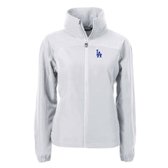 Los Angeles Dodgers Cutter & Buck Women's Charter Eco Recycled Full-Zip Jacket - Gray Jackets