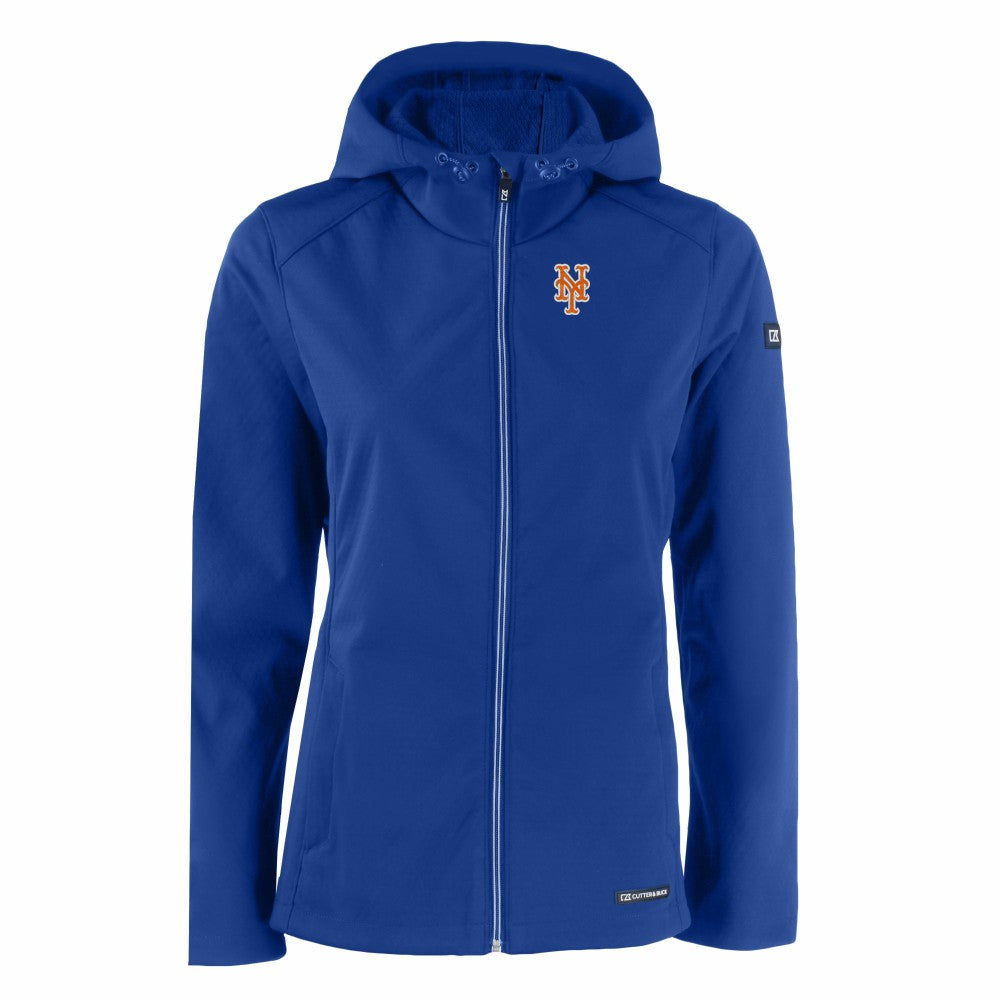 New York Mets Cutter & Buck Women's Evoke Eco Softshell Recycled Full-Zip Jacket - Royal Jackets
