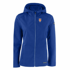 New York Mets Cutter & Buck Women's Evoke Eco Softshell Recycled Full-Zip Jacket - Royal Jackets