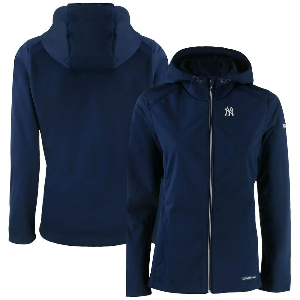 New York Yankees Cutter & Buck Women's Evoke Eco Softshell Recycled Full-Zip Jacket - Navy Jackets