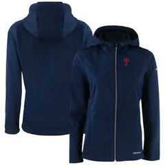 Philadelphia Phillies Cutter & Buck Women's Evoke Eco Softshell Recycled Full-Zip Jacket - Navy Jackets