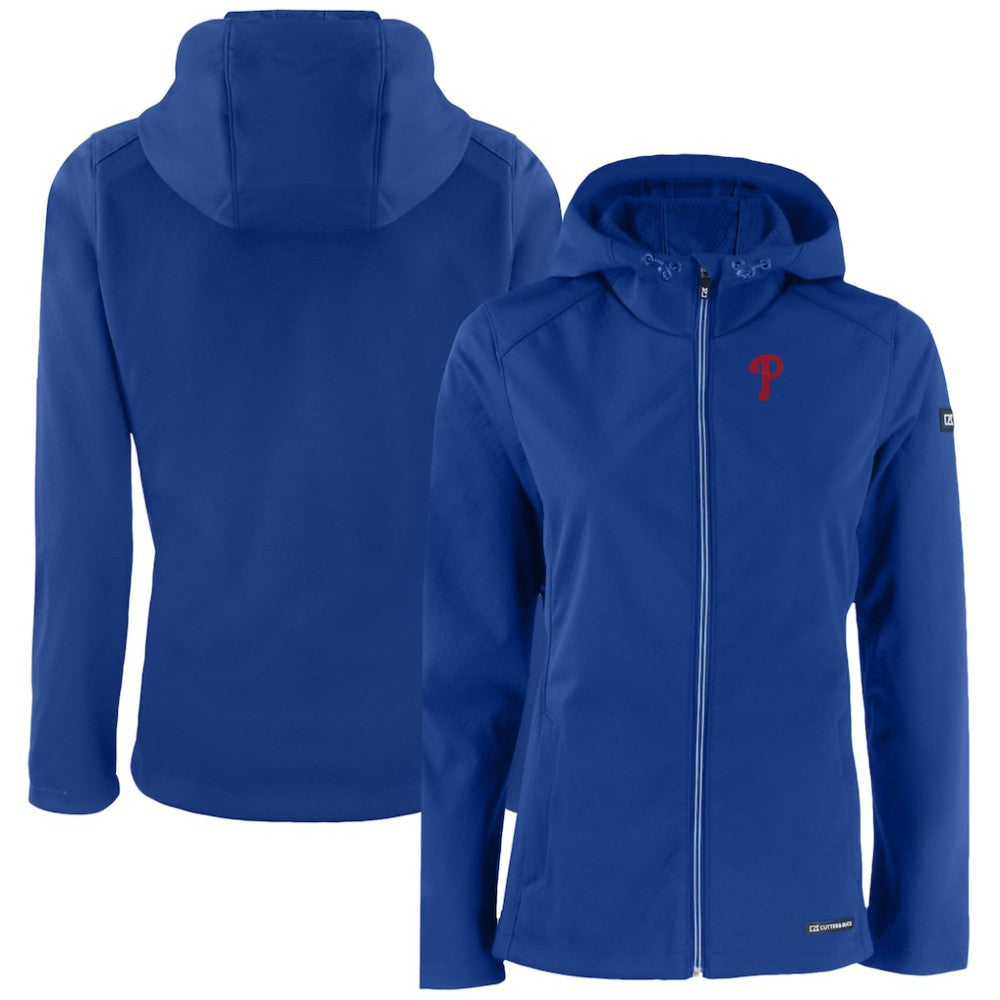 Philadelphia Phillies Cutter & Buck Women's Evoke Eco Softshell Recycled Full-Zip Jacket - Royal Jackets
