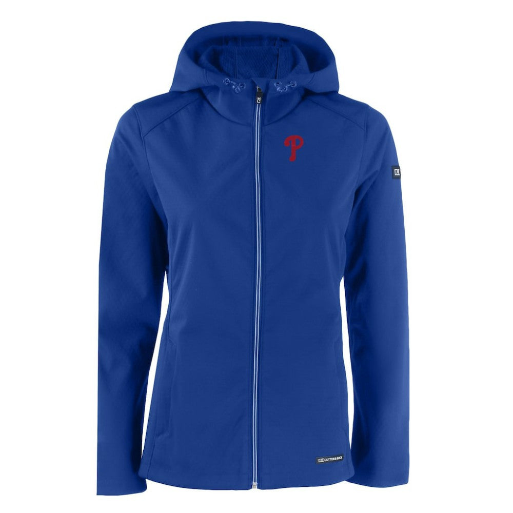 Philadelphia Phillies Cutter & Buck Women's Evoke Eco Softshell Recycled Full-Zip Jacket - Royal Jackets