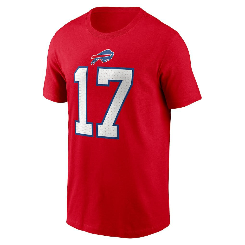 Josh Allen Buffalo Bills Player Name & Number T-Shirt Red