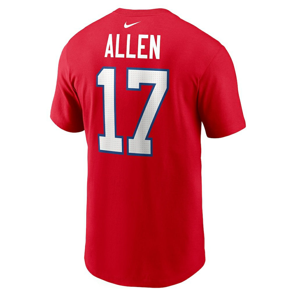 Josh Allen Buffalo Bills Player Name & Number T-Shirt Red