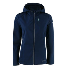 Seattle Mariners Cutter & Buck Women's Evoke Eco Softshell Recycled Full-Zip Jacket - Navy Jackets