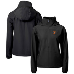 Baltimore Orioles Cutter & Buck Women's Charter Eco Recycled Half-Zip Anorak Jacket - Black Jackets