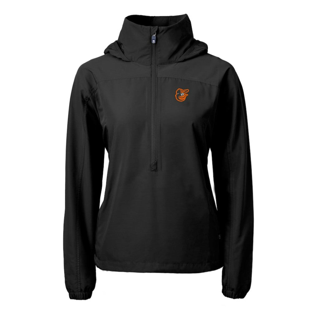 Baltimore Orioles Cutter & Buck Women's Charter Eco Recycled Half-Zip Anorak Jacket - Black Jackets
